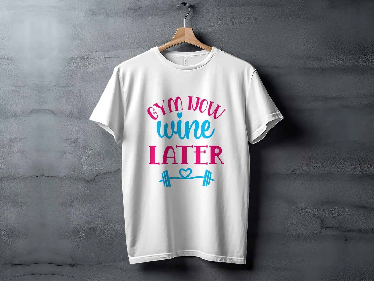 Fun "Gym Now Wine Later" Printed T-Shirt Boofy