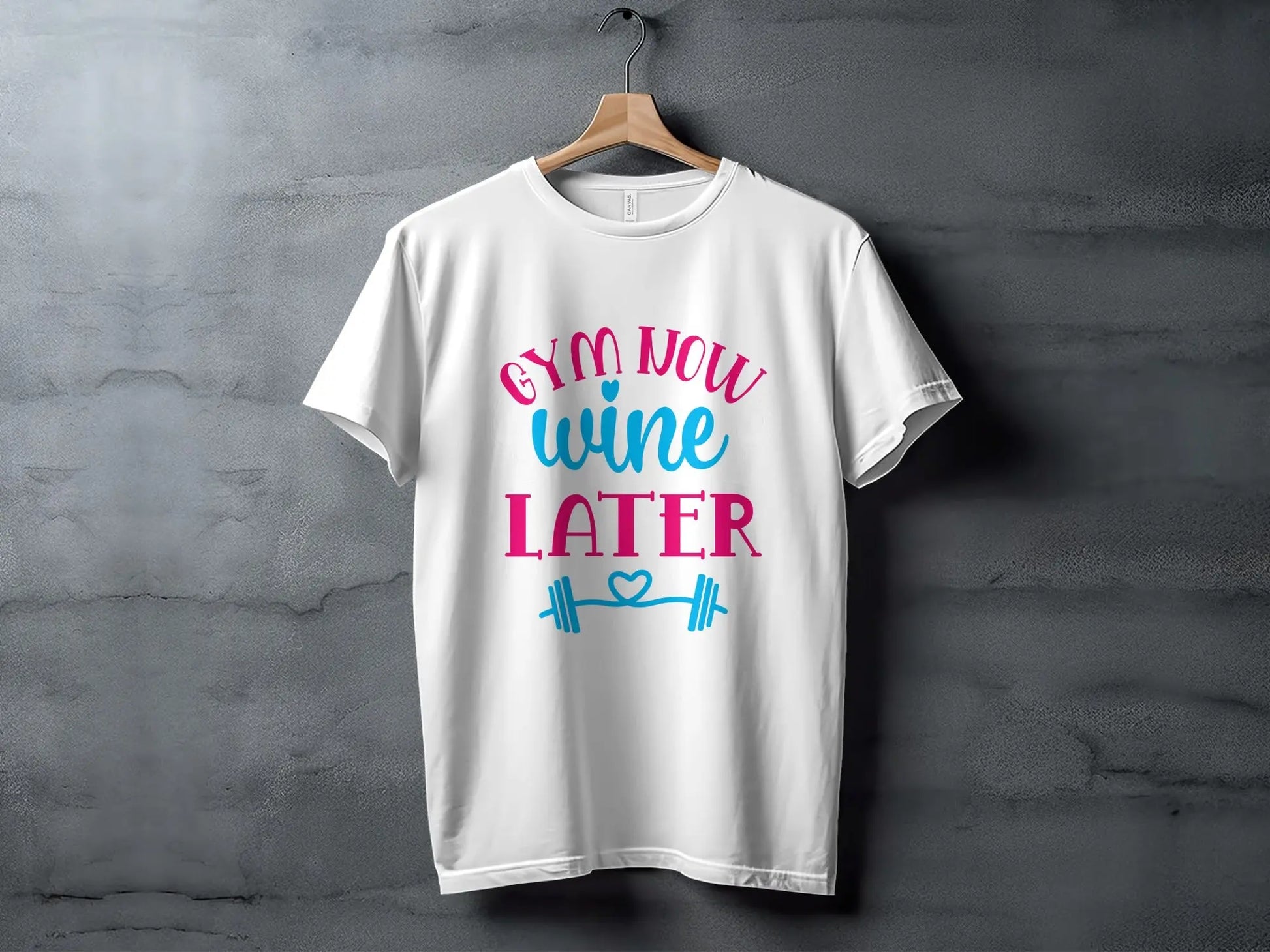 Fun "Gym Now Wine Later" Printed T-Shirt Boofy