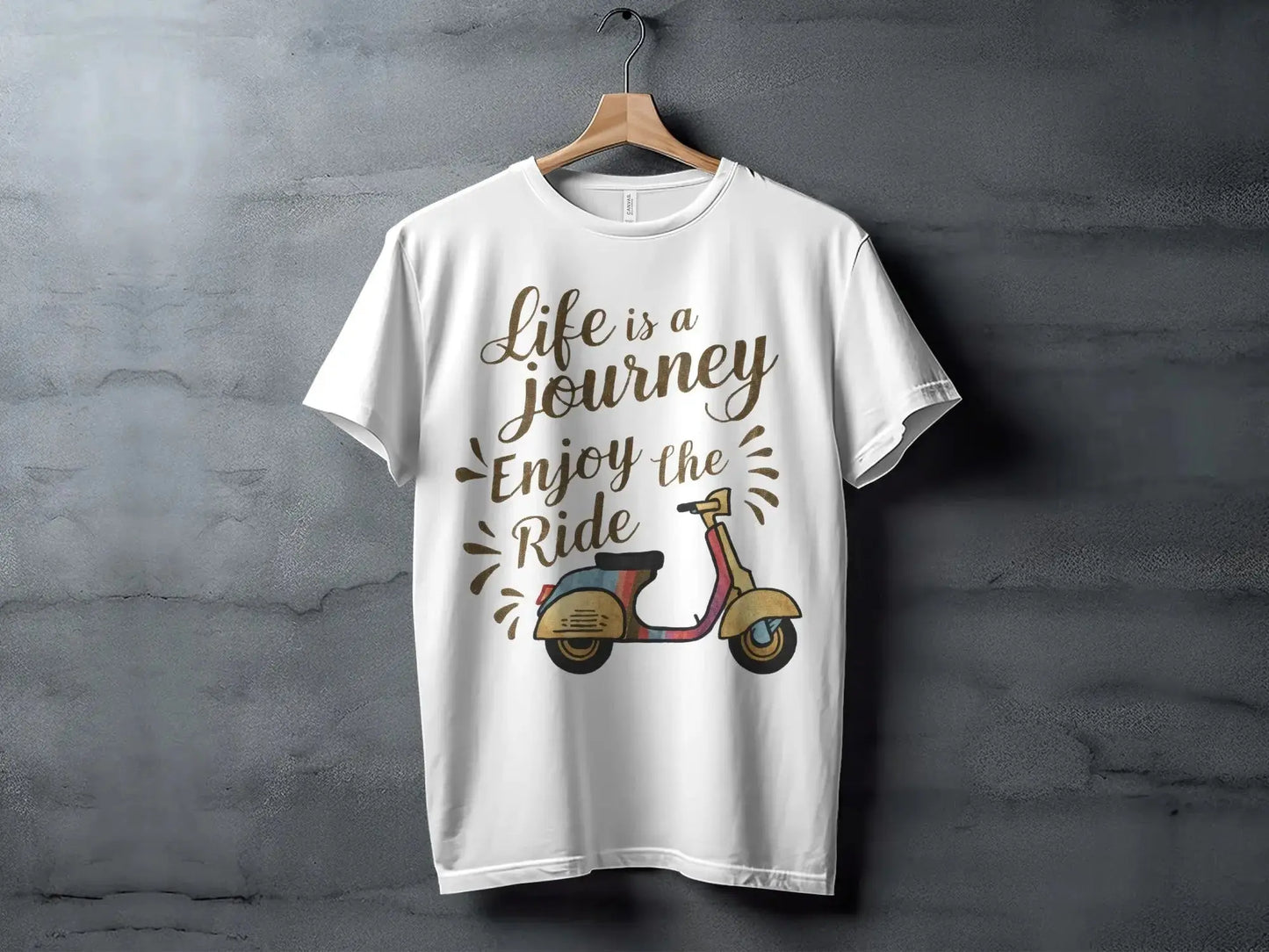 Inspirational Journey T-Shirt: "Life is a Journey Enjoy The Ride" Scooter