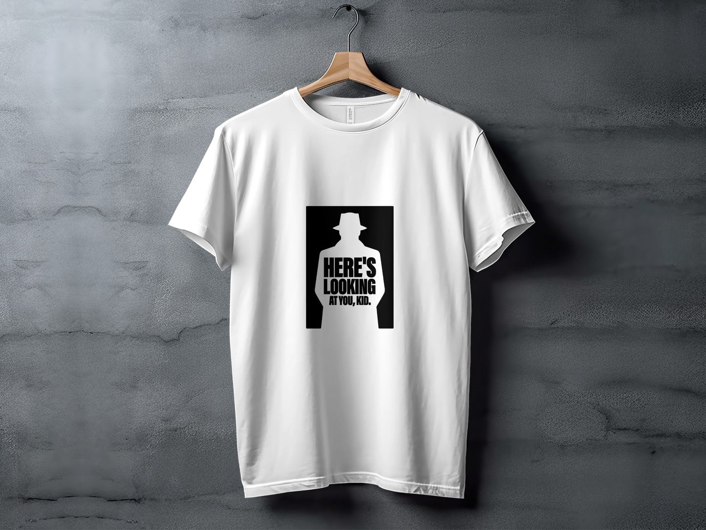 Classic Film T-Shirt: "Here's Looking at You Kid" Silhouette Graphic