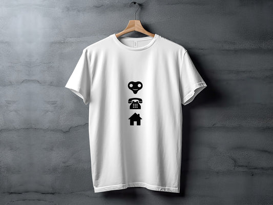 Iconic Movie T-Shirt: "Phone Home" Icons Pattern Cool Design