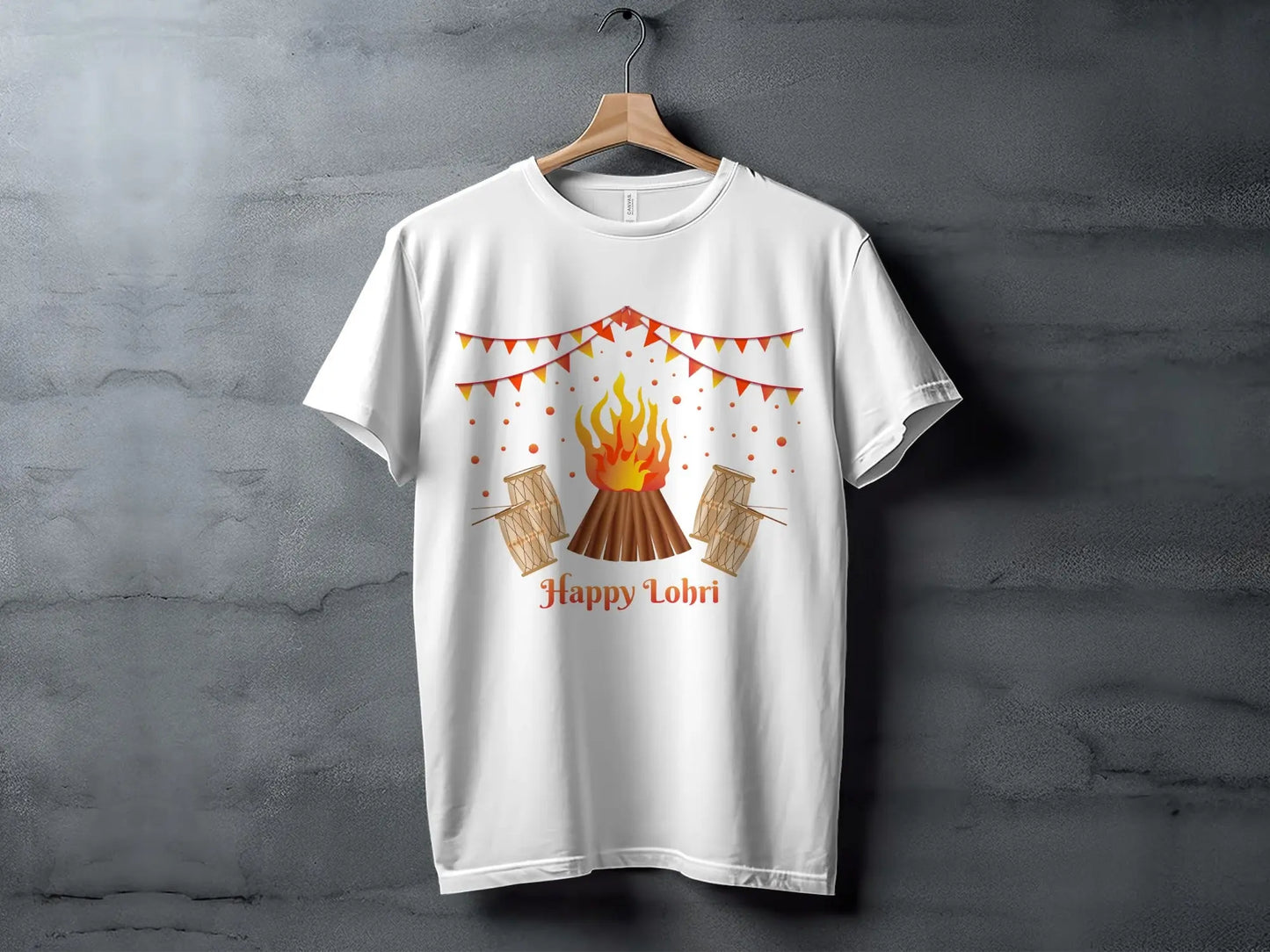 Celebrate Lohri Festival with Drums and Bonfire T-Shirts Boofy