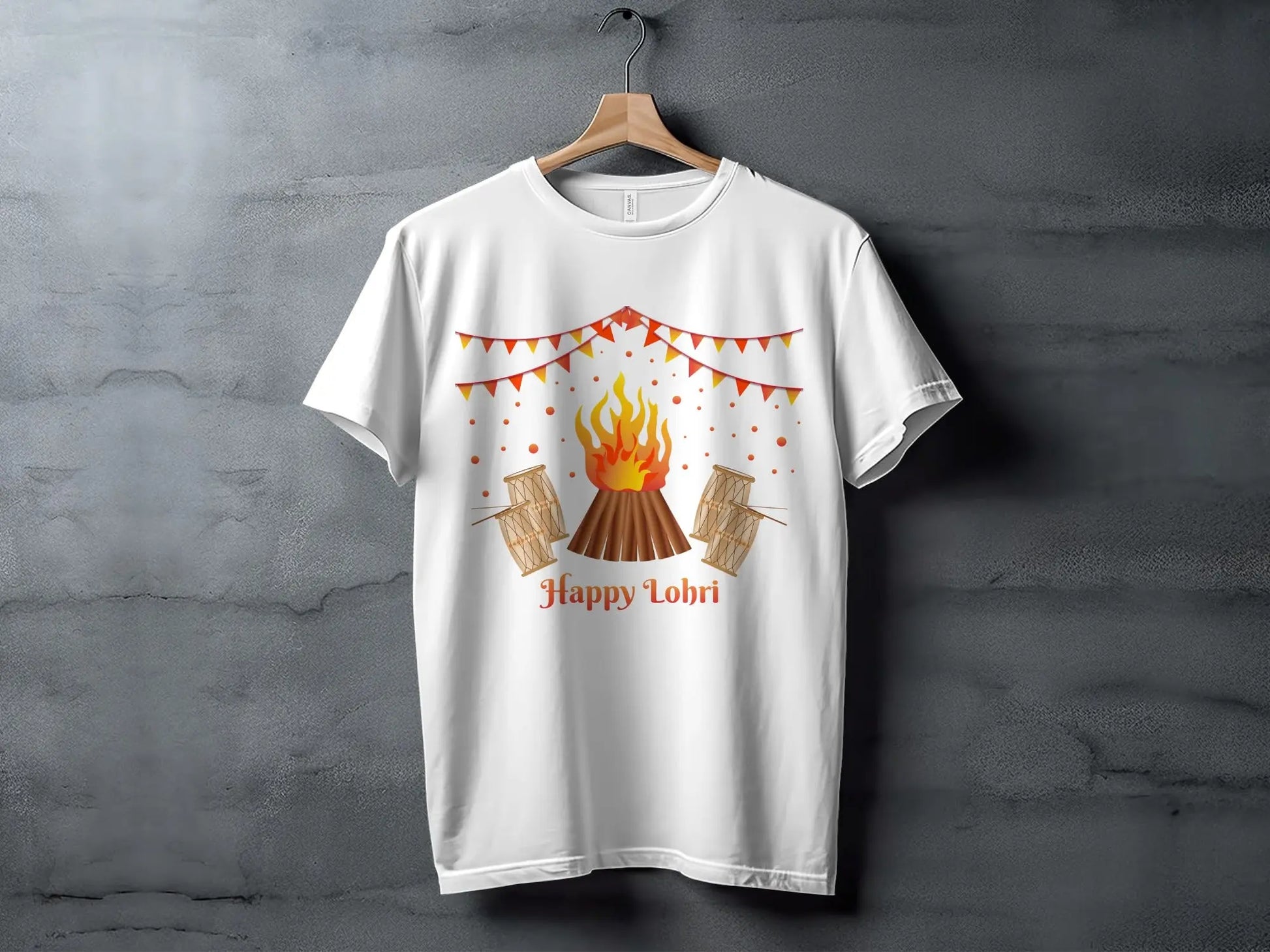 Celebrate Lohri Festival with Drums and Bonfire T-Shirts Boofy