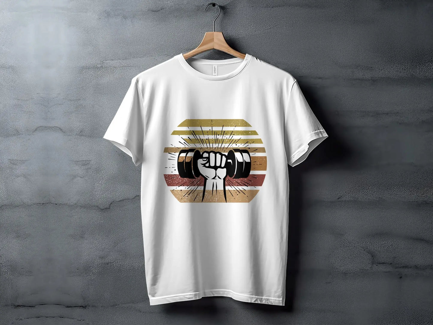 Graphic Dumbbell Lifting Vintage Style T-Shirts Boofy