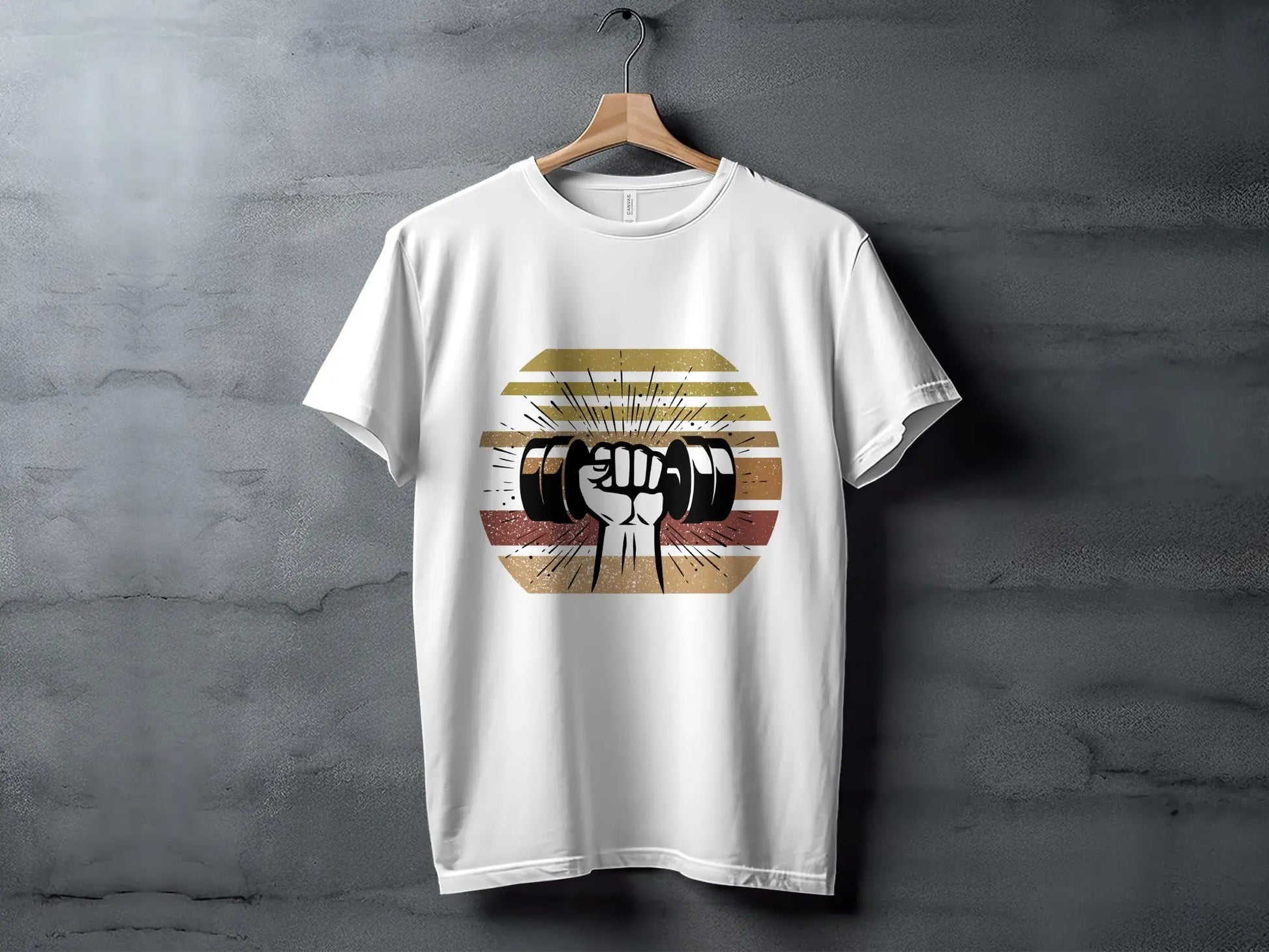 Graphic Dumbbell Lifting Vintage Style T-Shirts Boofy