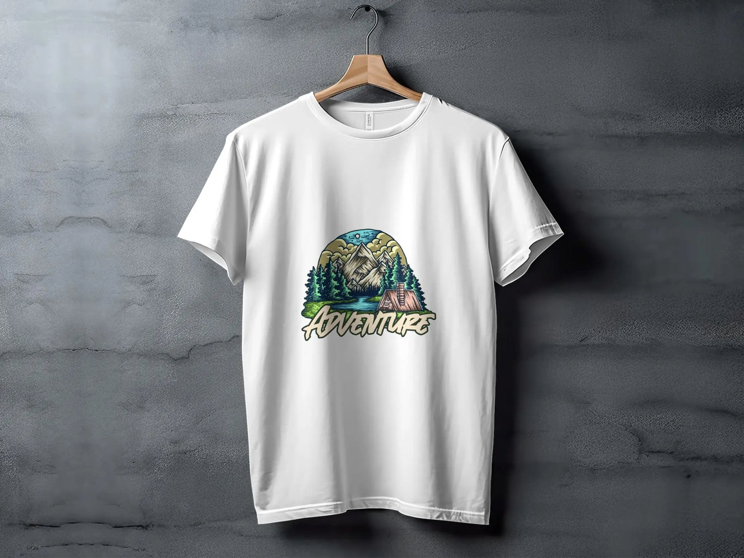 Experience Nature Adventure with Mountains and Cabin T-Shirts My Store