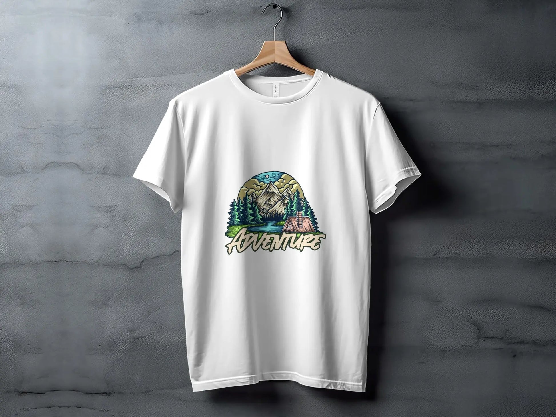 Experience Nature Adventure with Mountains and Cabin T-Shirts My Store