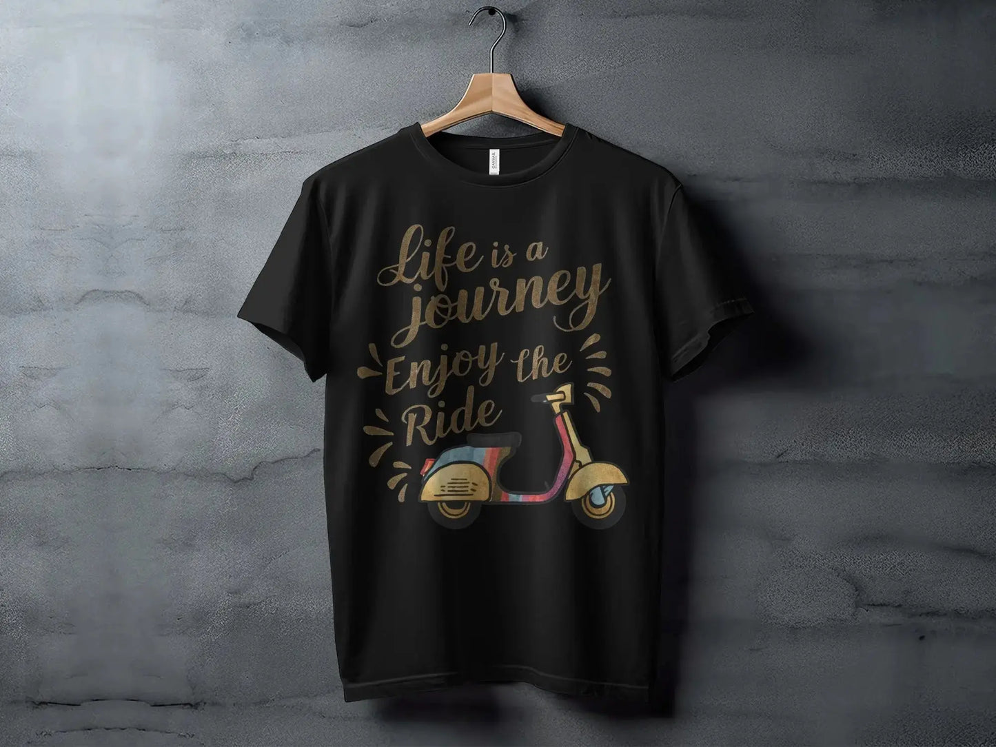 Inspirational Journey T-Shirt: "Life is a Journey Enjoy The Ride" Scooter