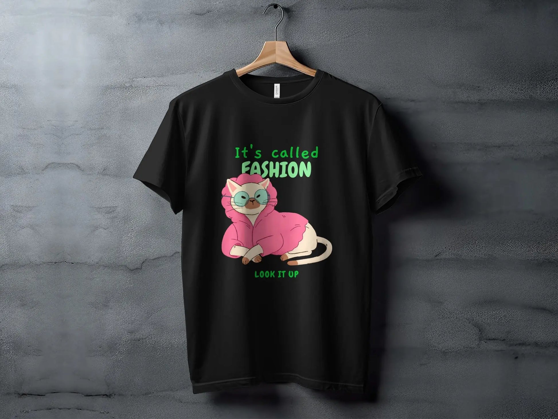 "It's Called Fashion Look It Up" Cat Graphic T-Shirts Boofy