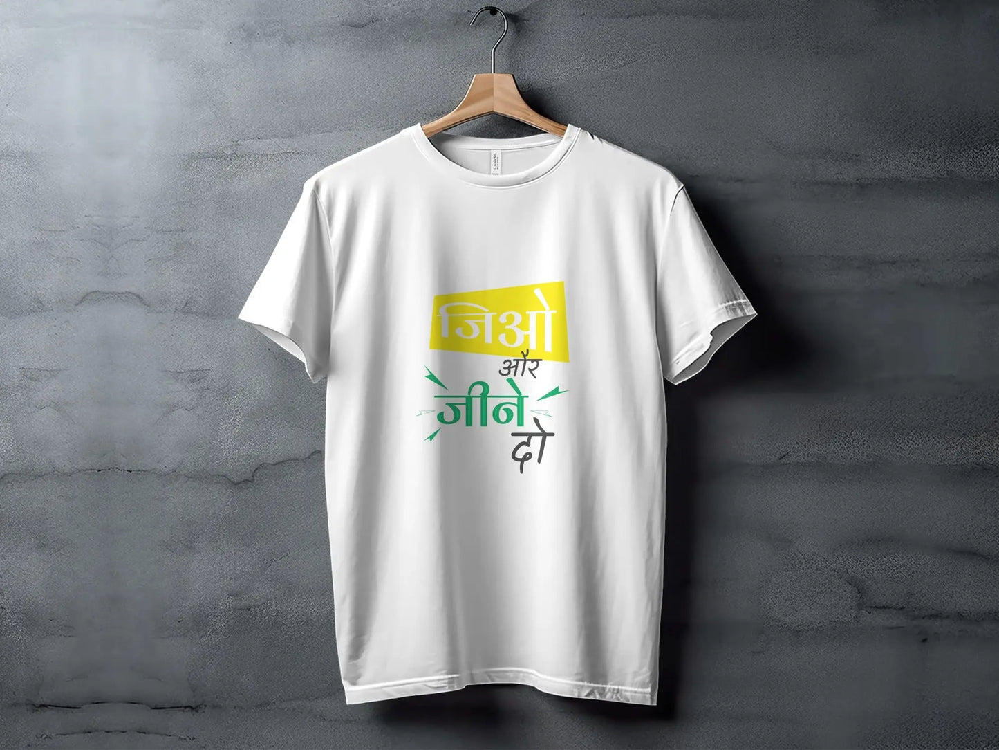 Live And Let Live Quote In Hindi Typography Based T-Shirts Boofy
