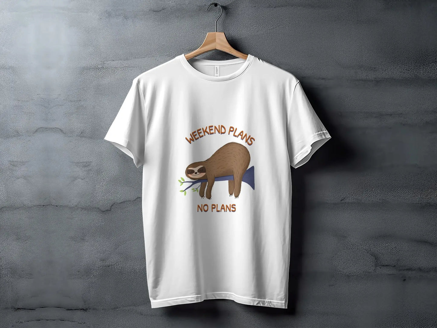 Relaxed Sloth Weekend Plans No Plans T-Shirts Boofy