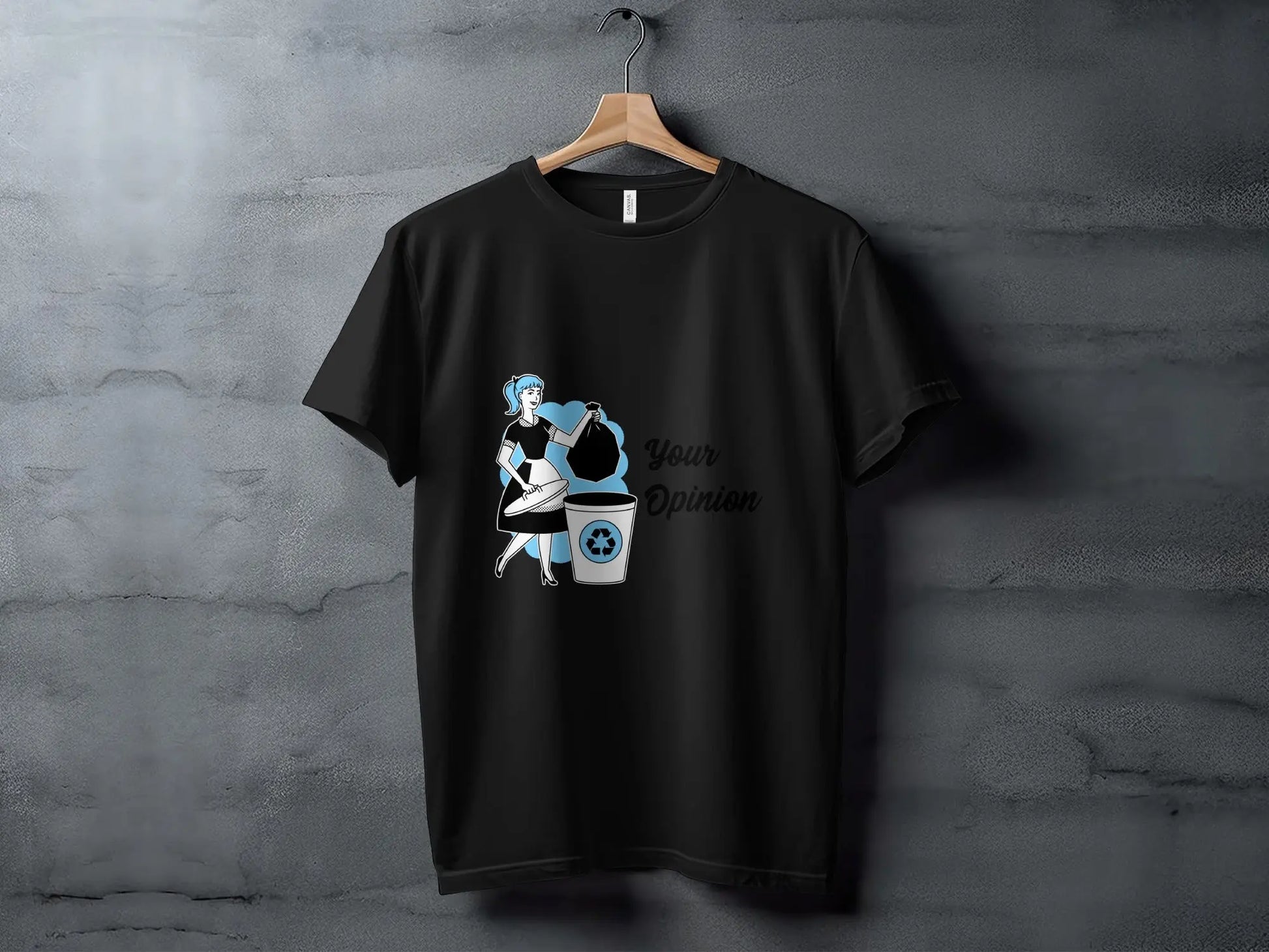 Retro Maid Disposing Your Opinion Graphic T-Shirts Boofy