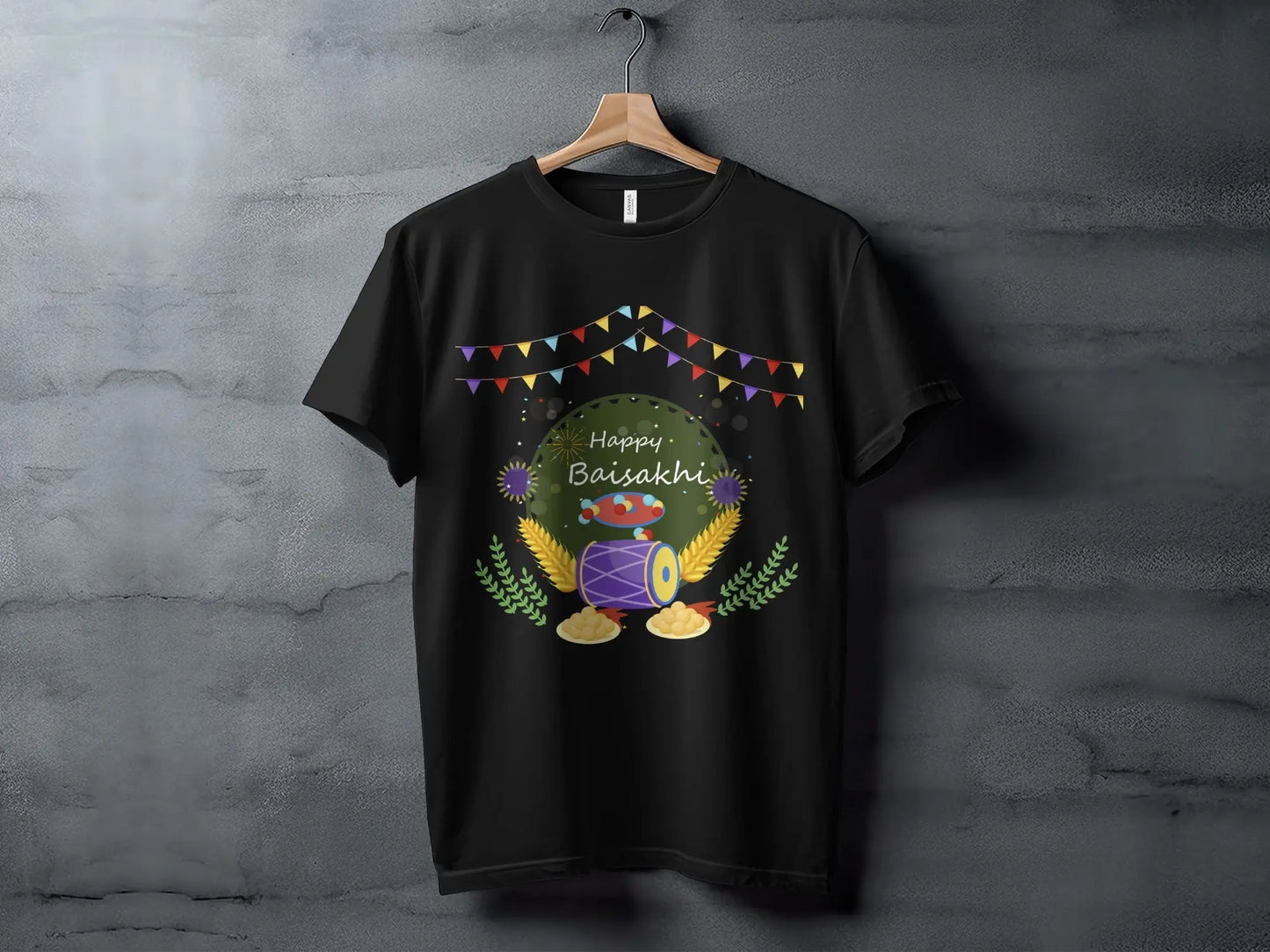 Happy Baisakhi Celebration Festivities Design for T-Shirts Boofy