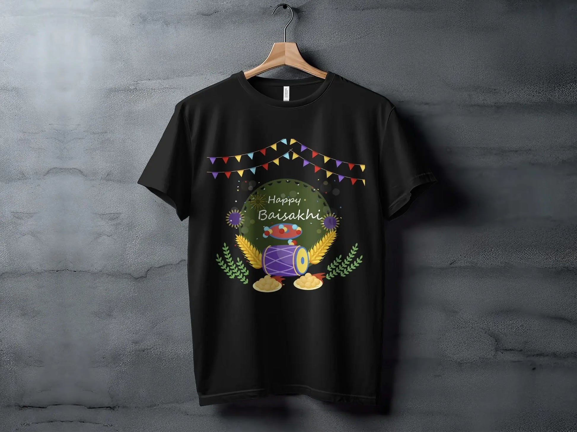 Happy Baisakhi Celebration Festivities Design for T-Shirts Boofy