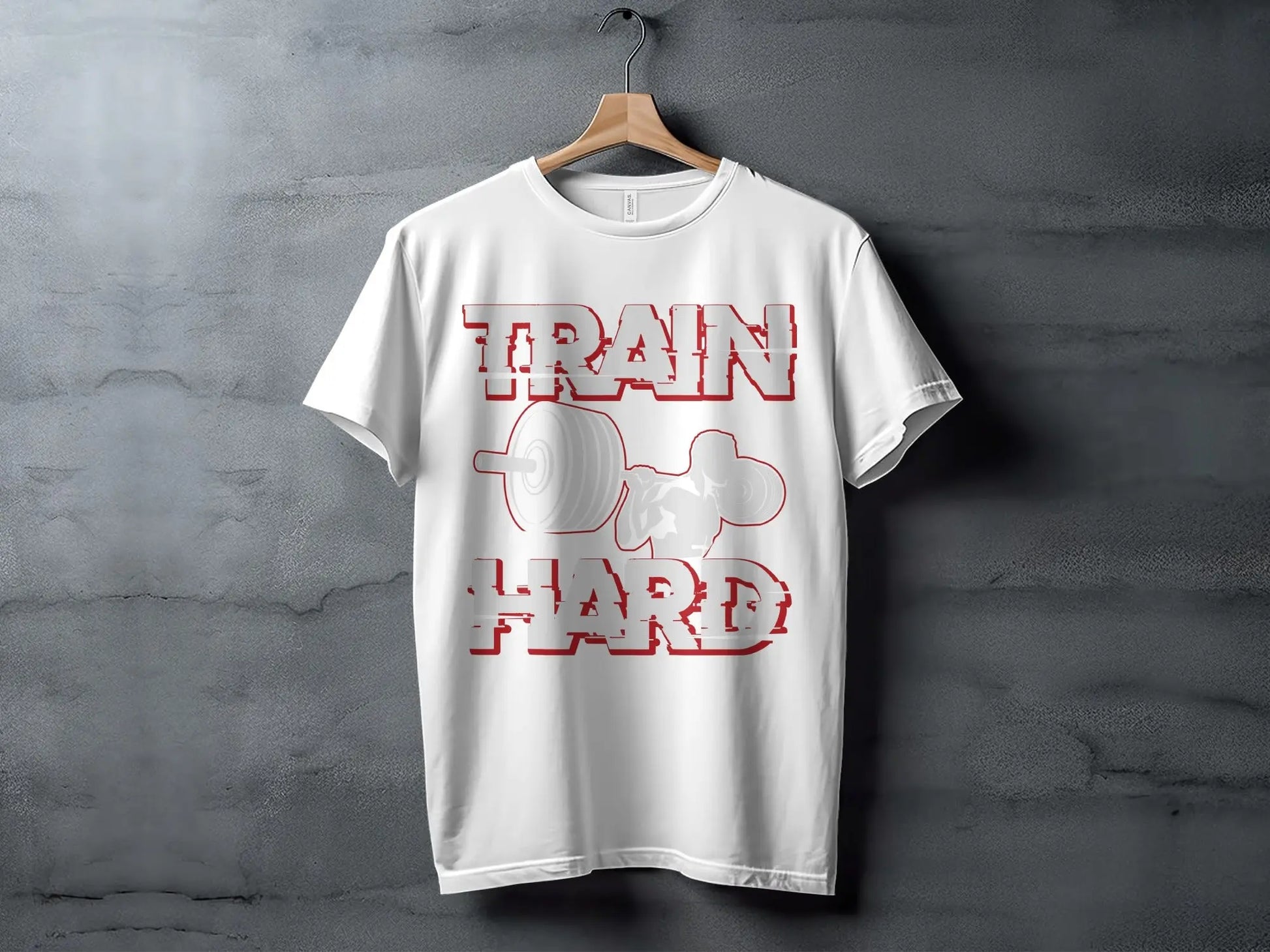 "Train Hard" Bodybuilder Fitness Gym Graphic T-Shirts Boofy