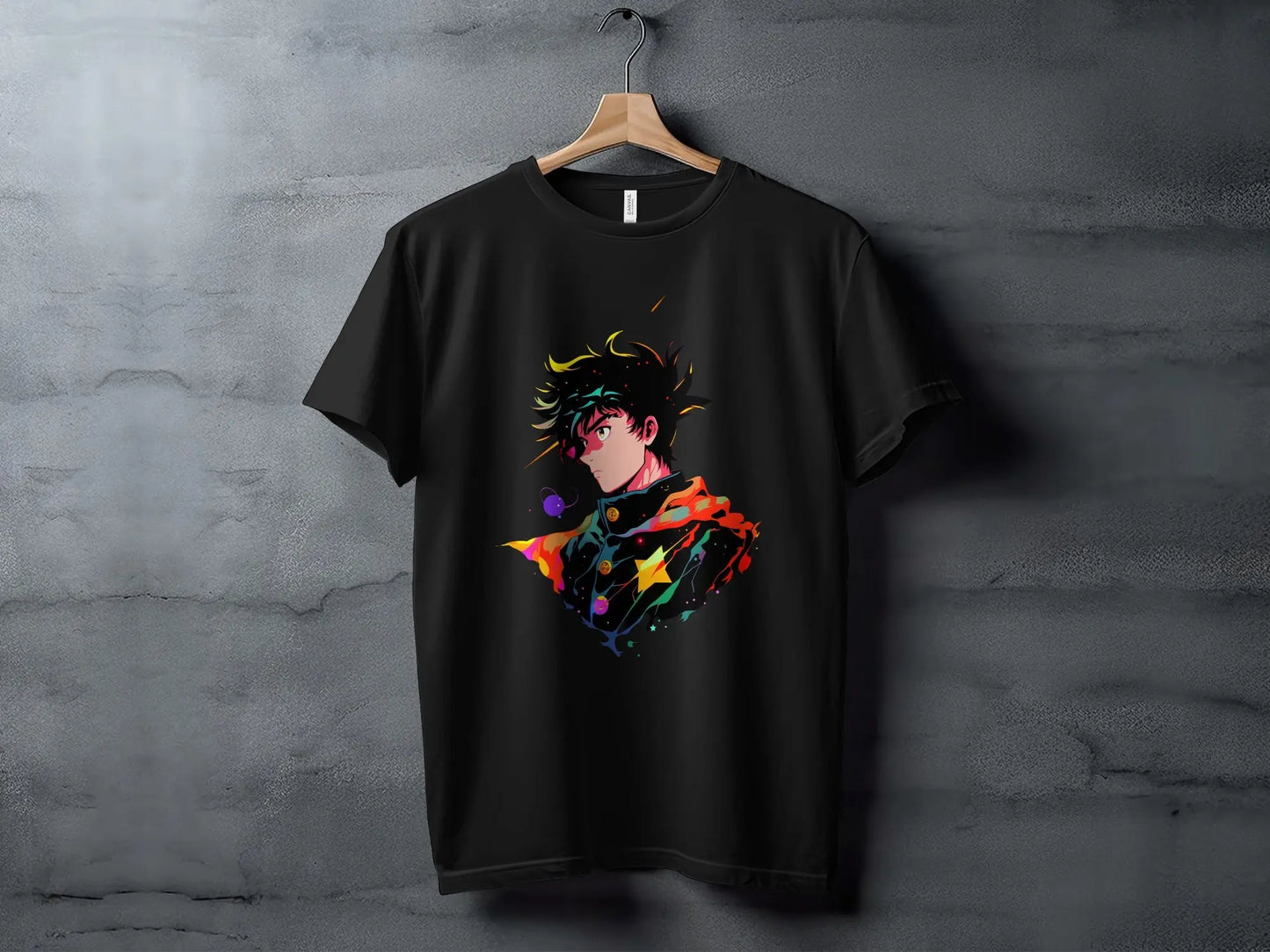 Anime Boy Profile View with Abstract Star Designs T-Shirt Boofy