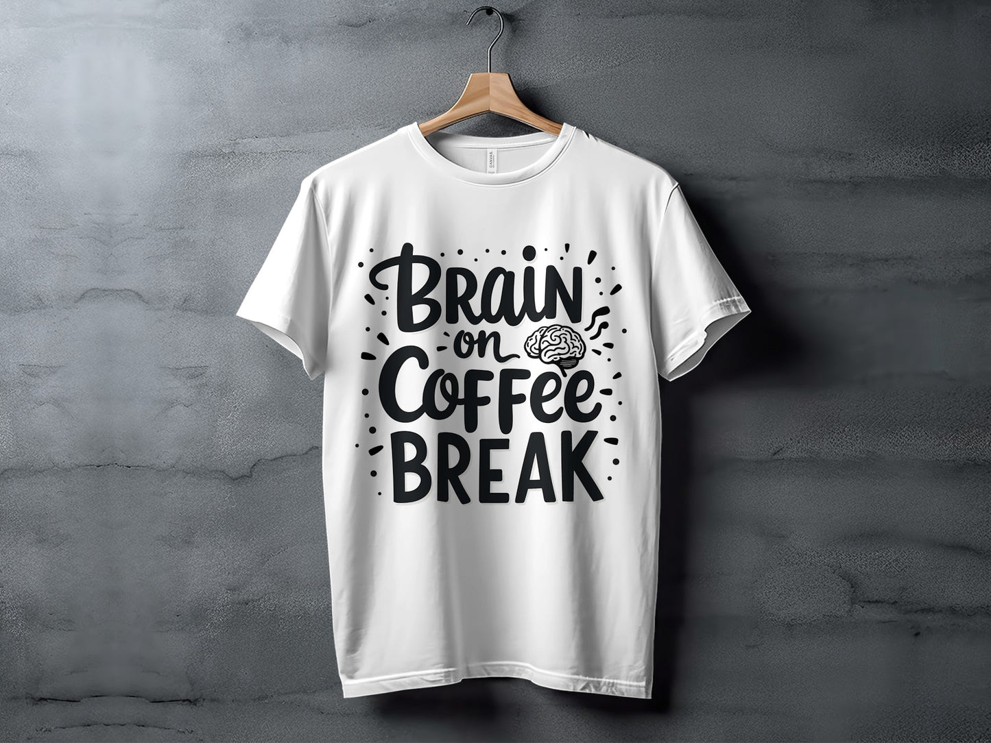 Coffee Lover T-Shirt: "Brain On Coffee Break" Funny Graphic Design