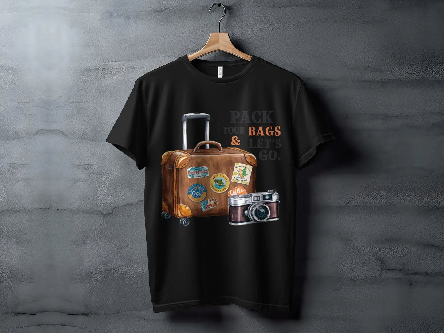 Adventure T-Shirt: "Pack Your Bags And Let's Go" Traveler Tee