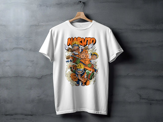 Anime Naruto Character Stacked Poses Graphic T-Shirt Boofy