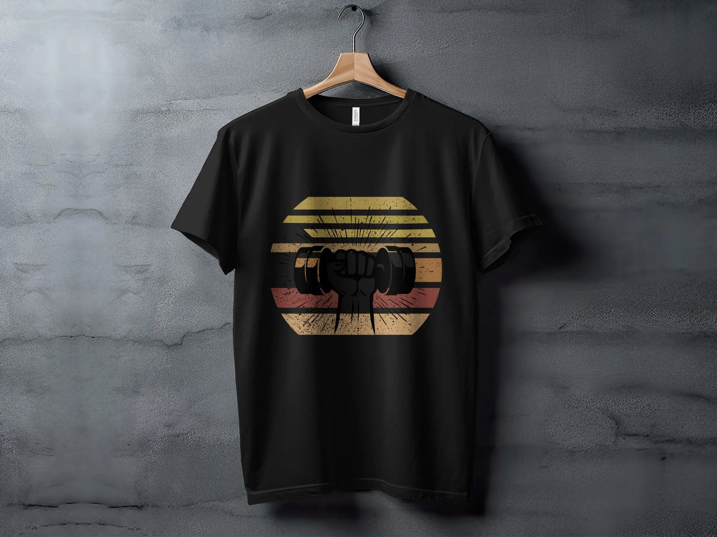 Graphic Dumbbell Lifting Vintage Style T-Shirts Boofy