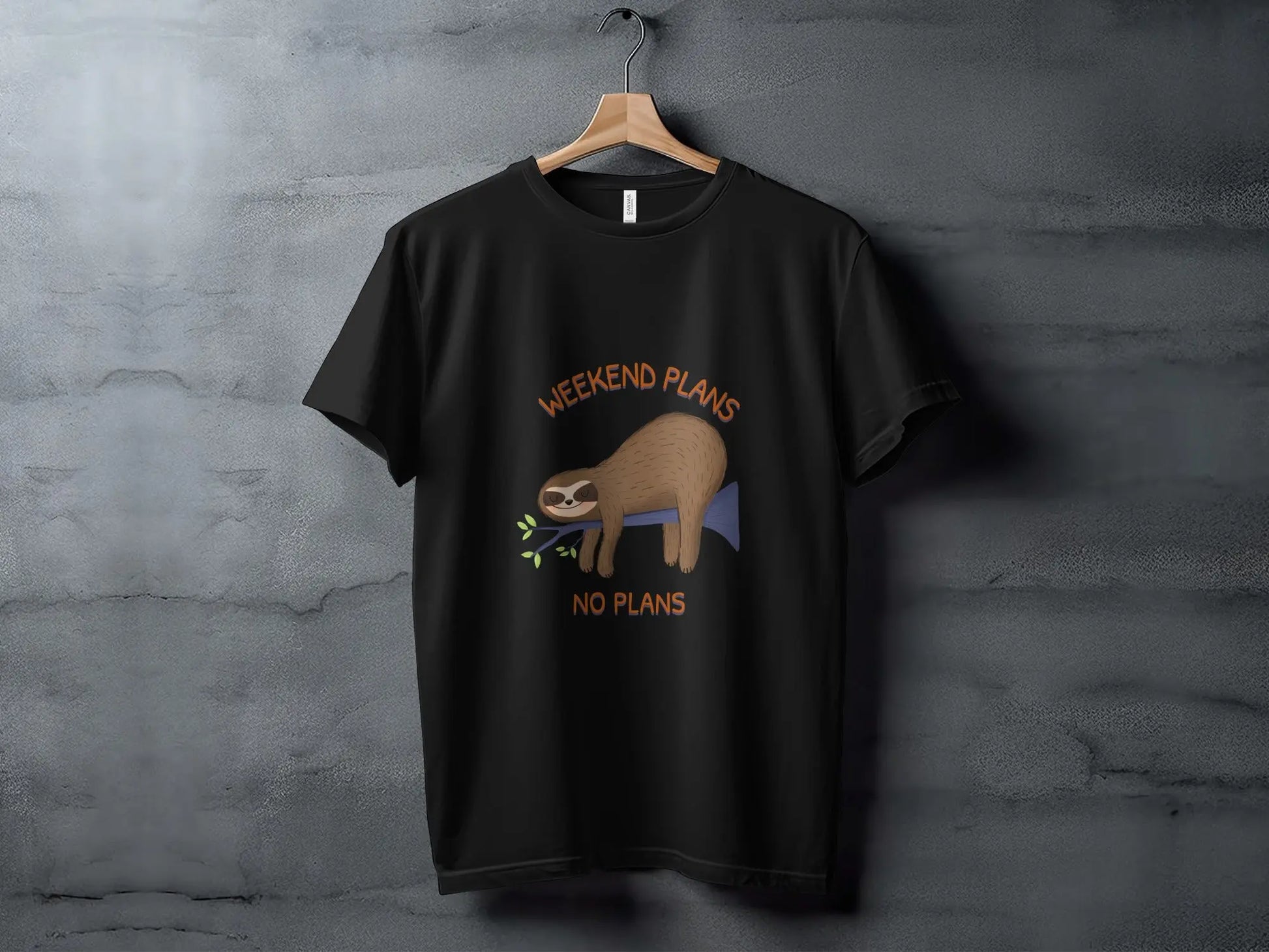 Relaxed Sloth Weekend Plans No Plans T-Shirts Boofy