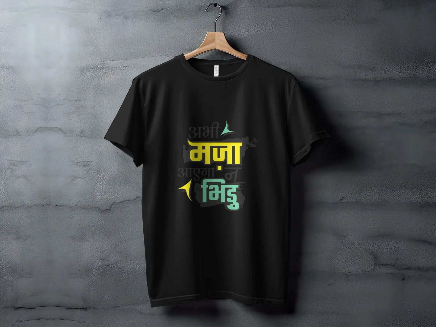 Abhi Maza Ayega Na Bhidu Graphic Design T-Shirts Boofy