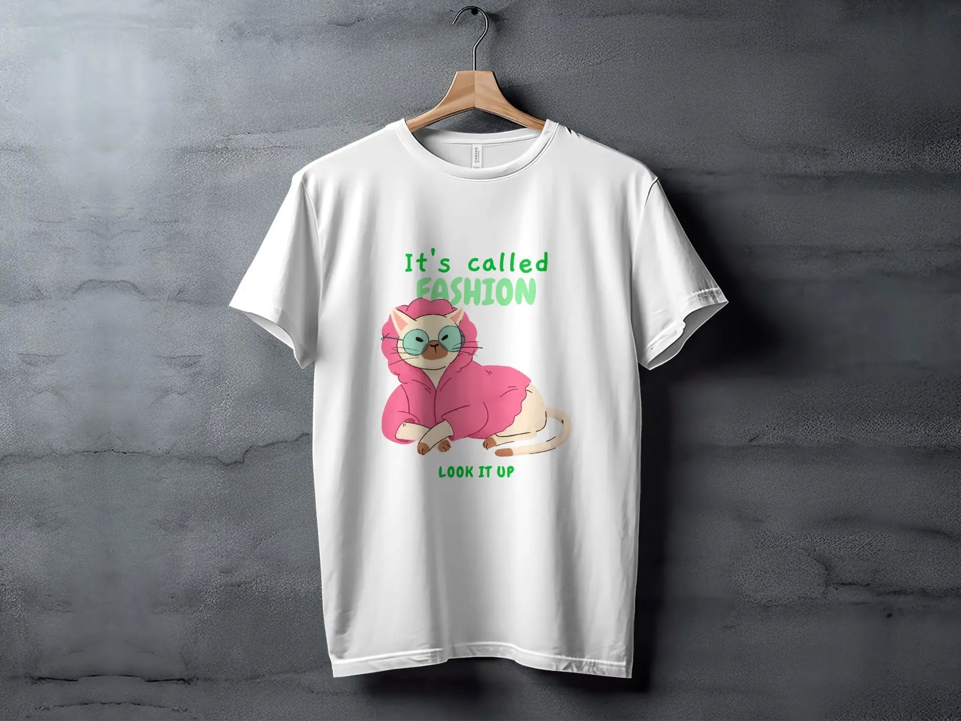 "It's Called Fashion Look It Up" Cat Graphic T-Shirts Boofy