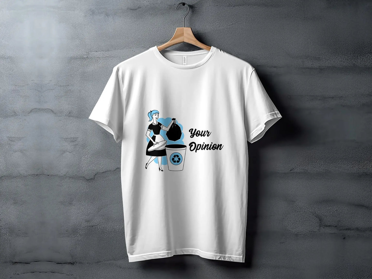 Retro Maid Disposing Your Opinion Graphic T-Shirts Boofy