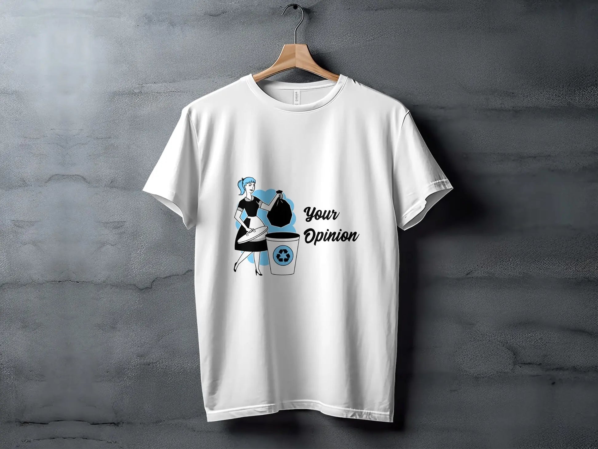 Retro Maid Disposing Your Opinion Graphic T-Shirts Boofy