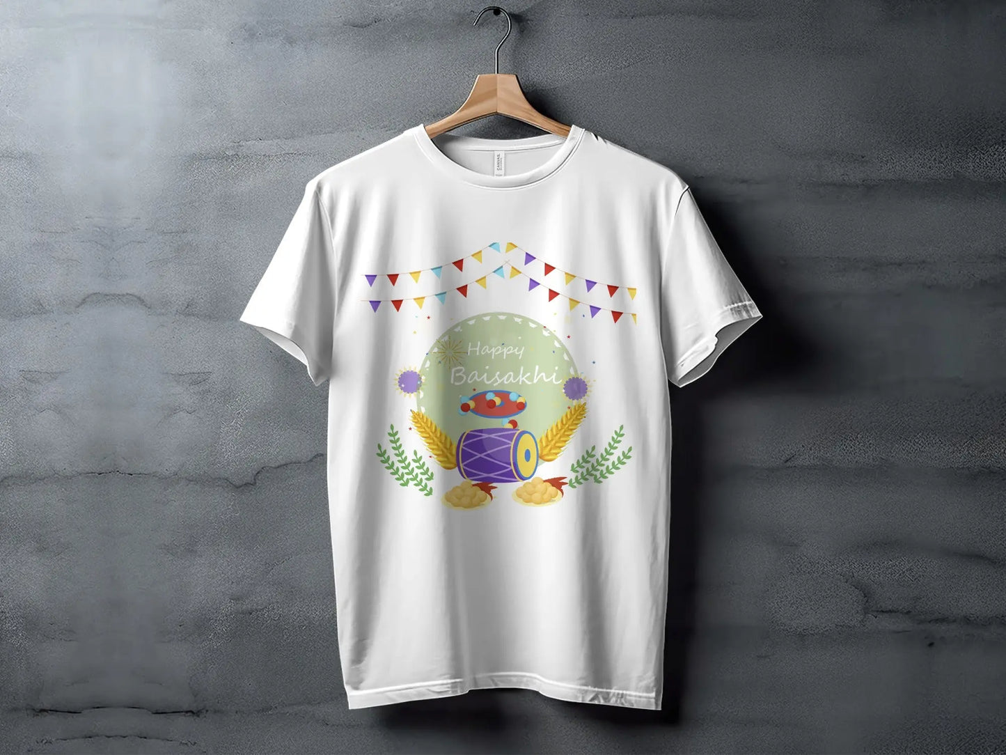 Happy Baisakhi Celebration Festivities Design for T-Shirts Boofy