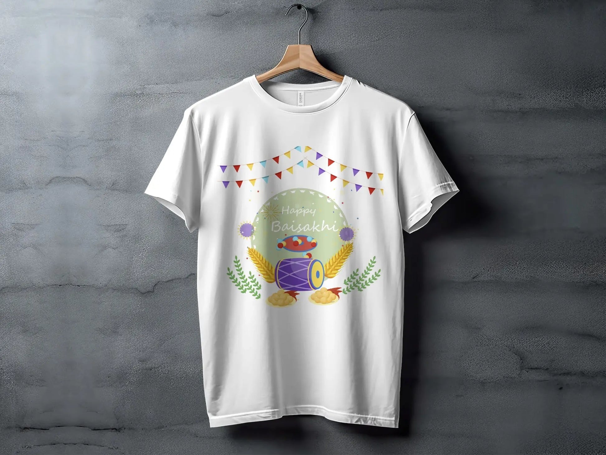 Happy Baisakhi Celebration Festivities Design for T-Shirts Boofy