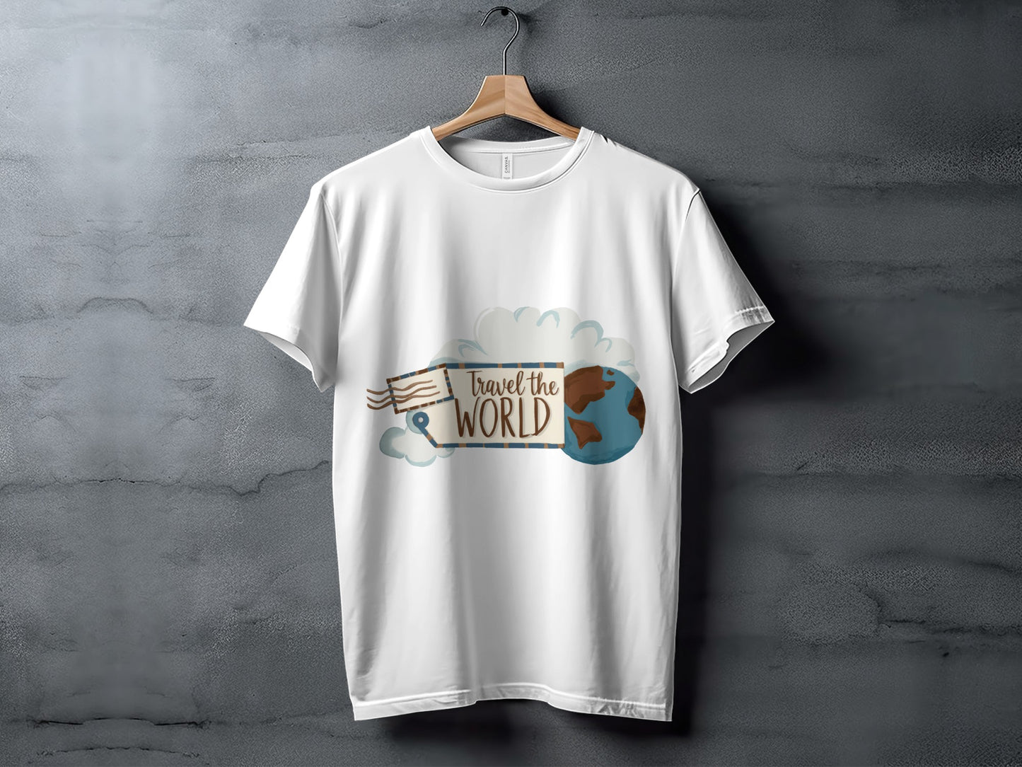 Adventure Travel T-Shirt: "Explore Adventure Travel the World" Globe Art