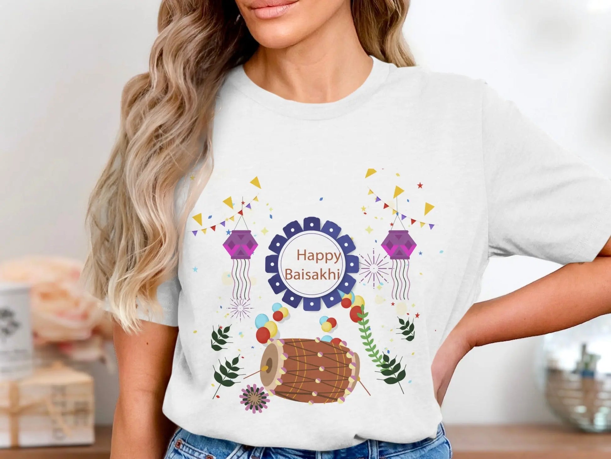 Celebrate Happy Baisakhi Festival With Drums T-Shirts Boofy