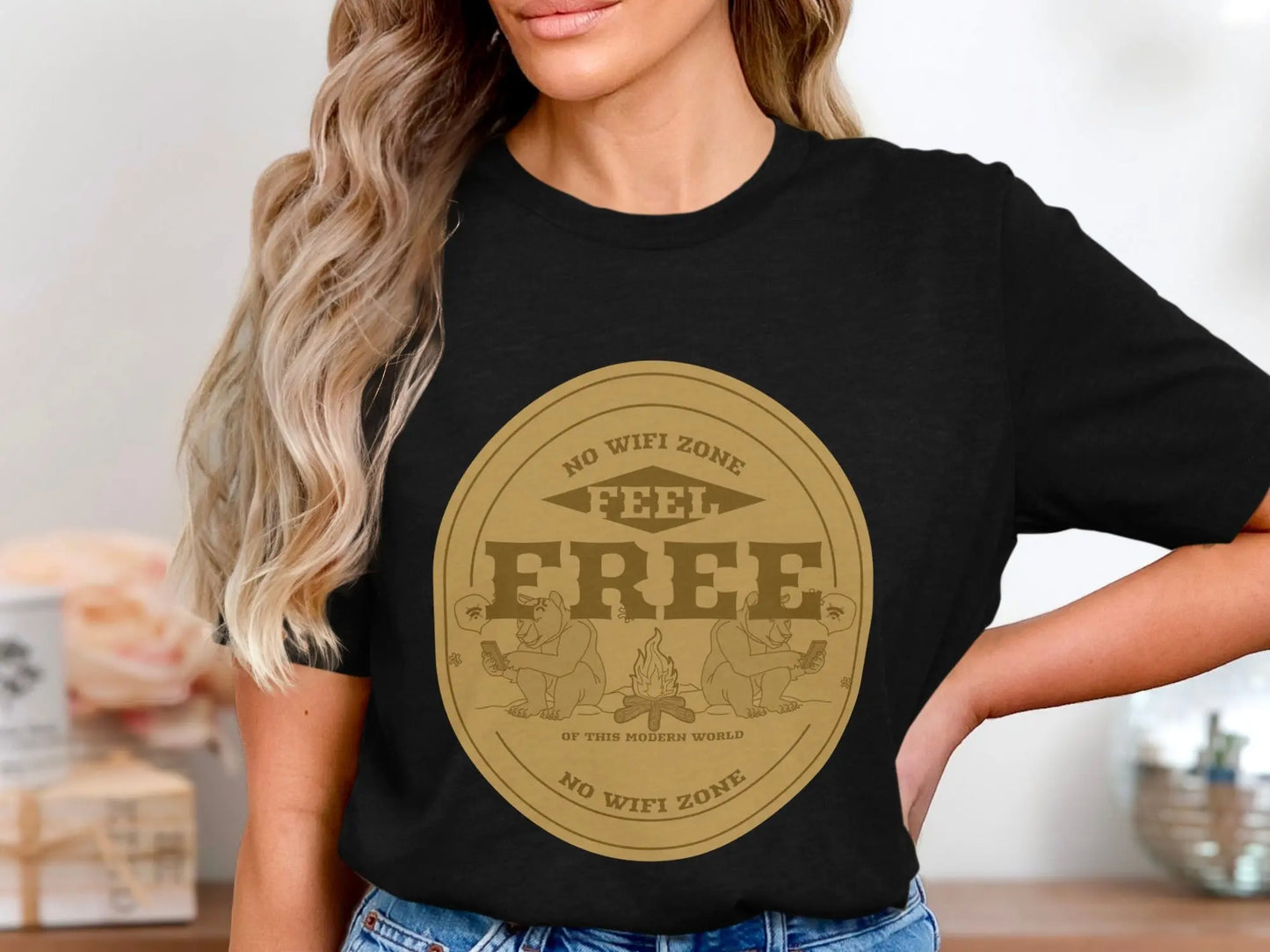 No Wifi Zone Feel Free Graphic Design T-Shirts My Store