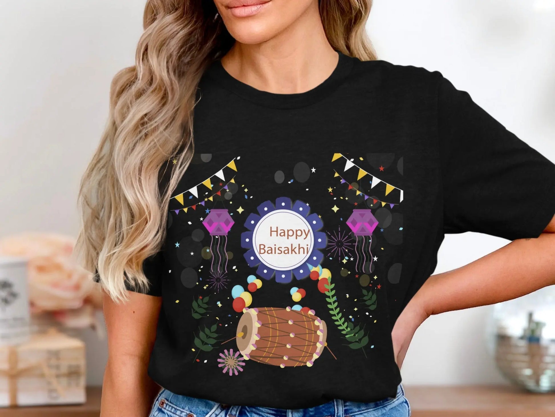 Celebrate Happy Baisakhi Festival With Drums T-Shirts Boofy