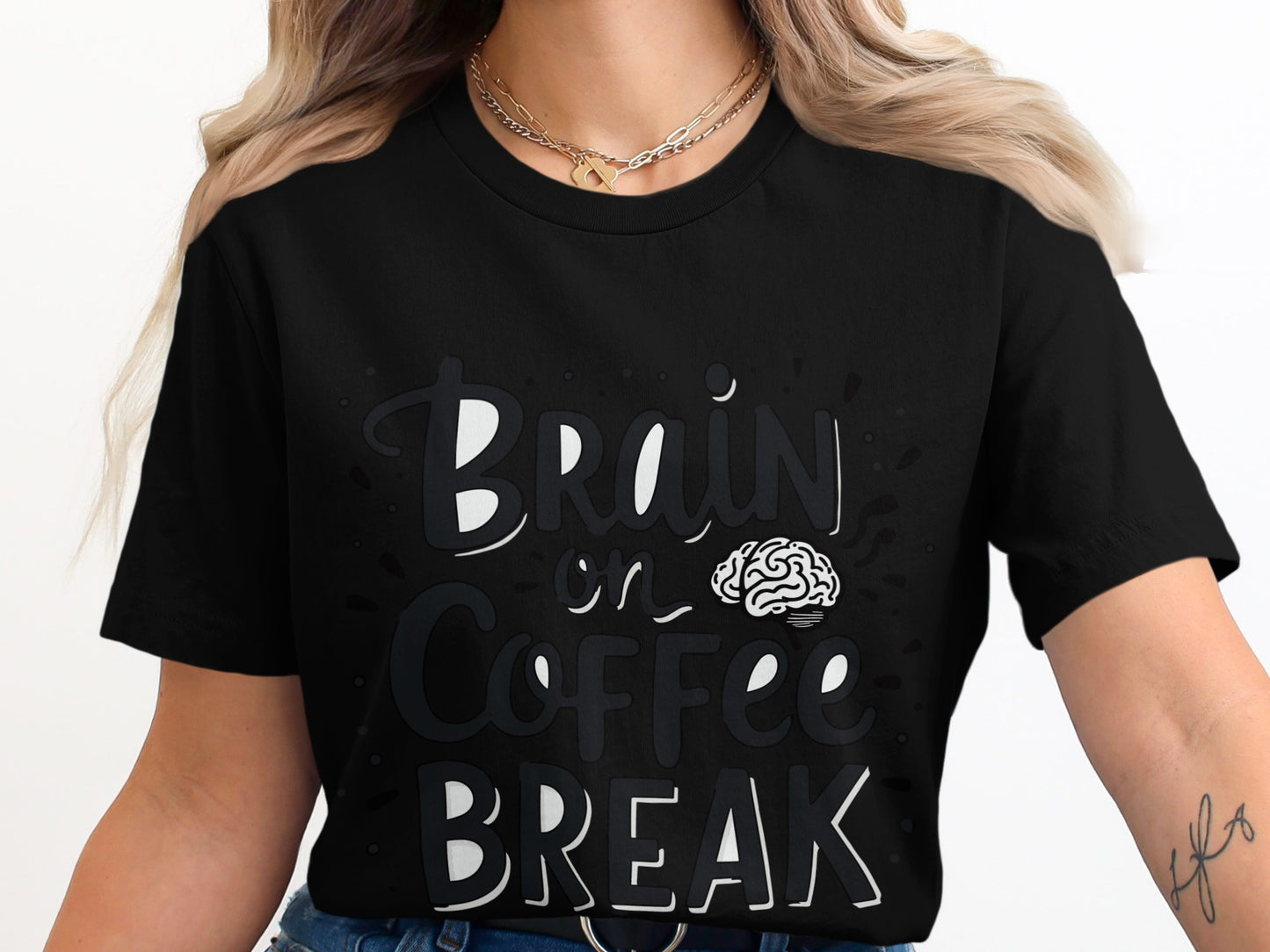 Coffee Lover T-Shirt: "Brain On Coffee Break" Funny Graphic Design