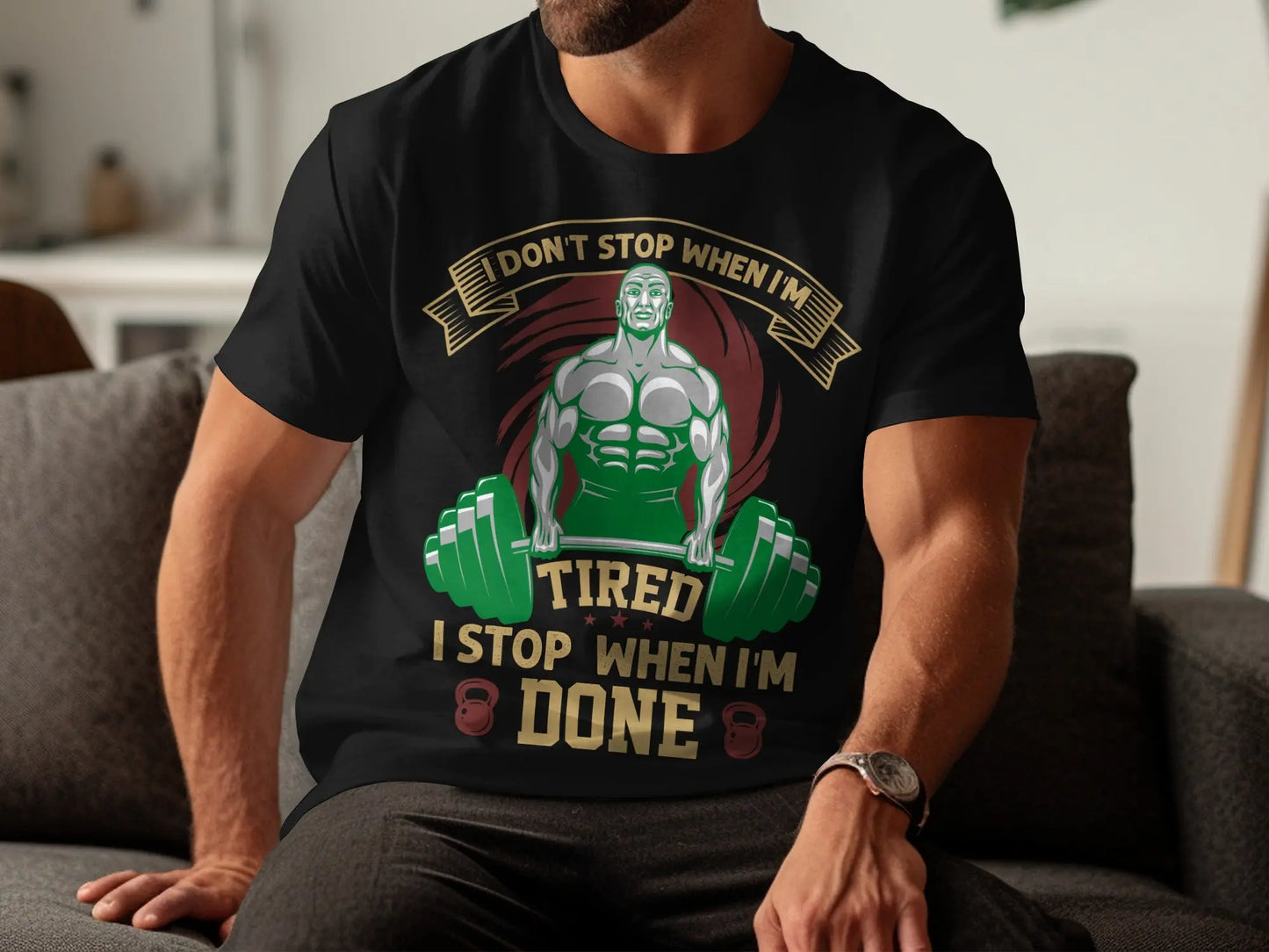 "I Stop When I'm Done" Motivational T-Shirts" Boofy