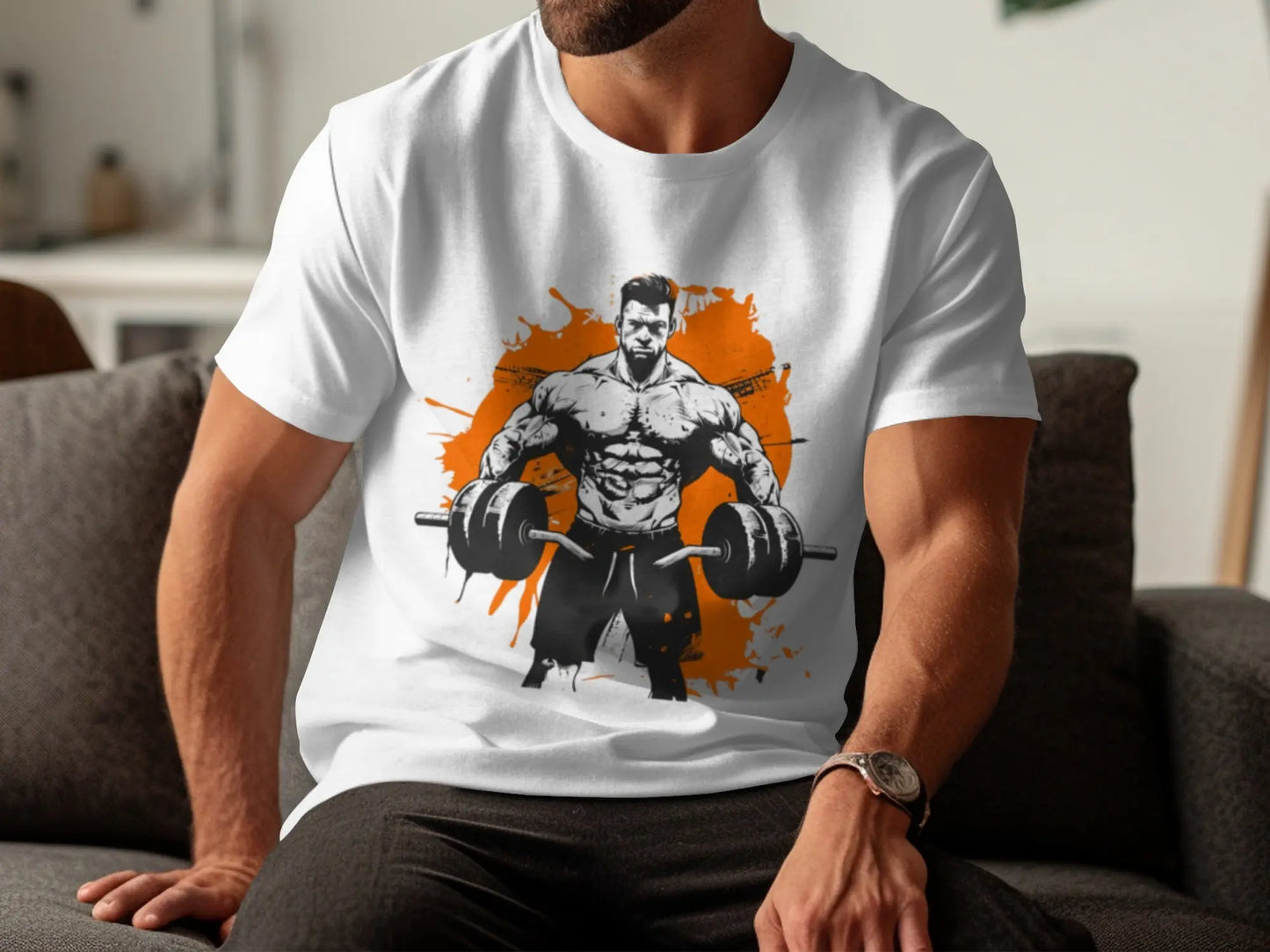 Bodybuilder Fitness Illustration Art Gym T-Shirt Boofy