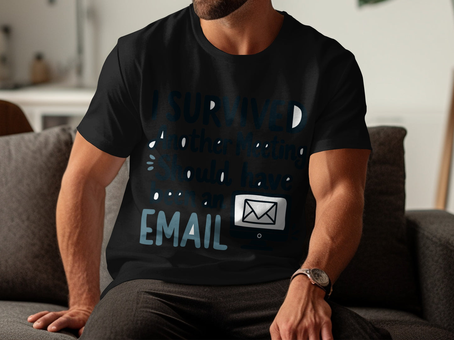 Office Humor T-Shirt: "Survived Another Meeting Should Have Been an Email"