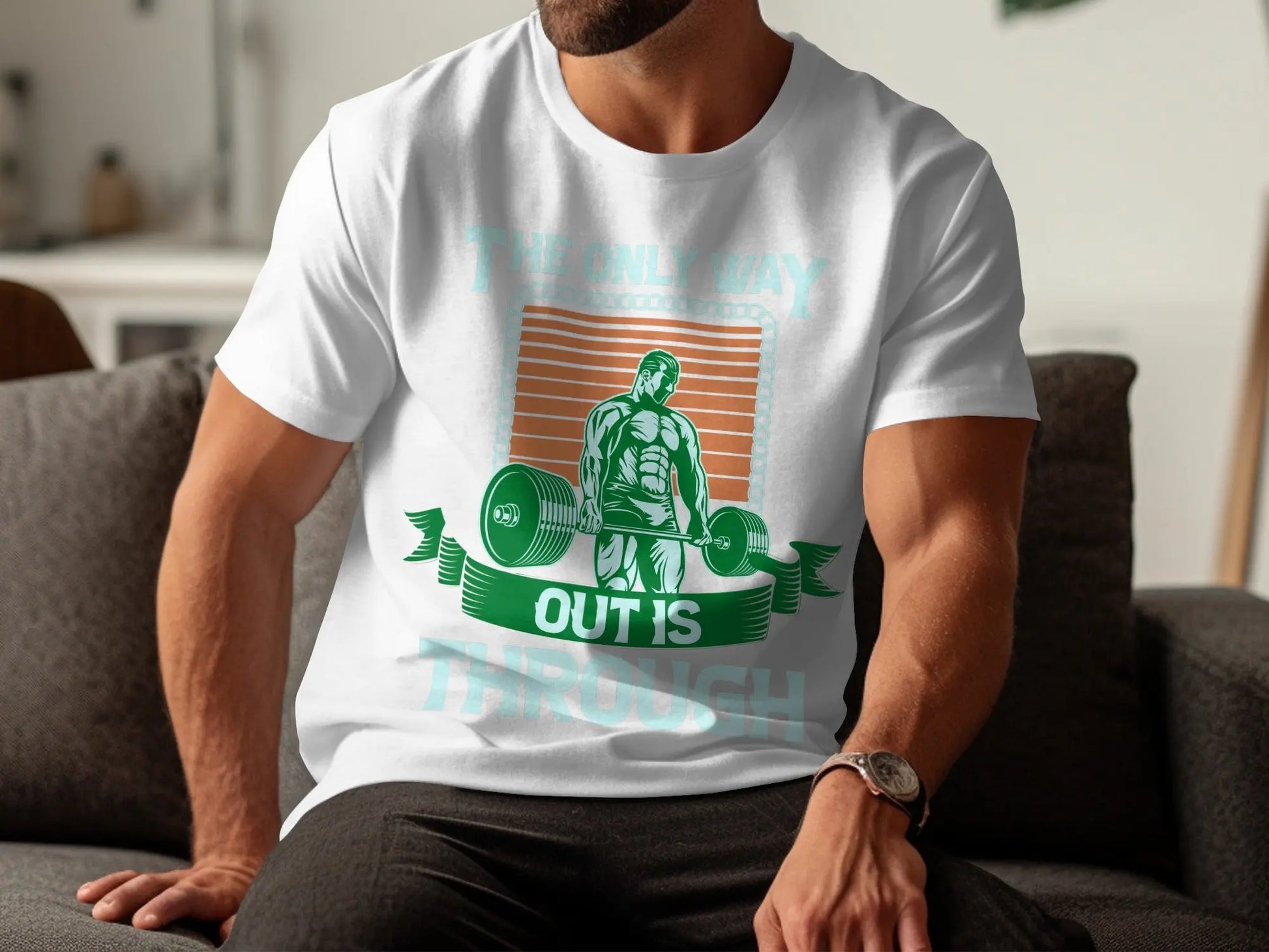 "The Only Way Out Is Through" Motivational Gym T-Shirts Boofy