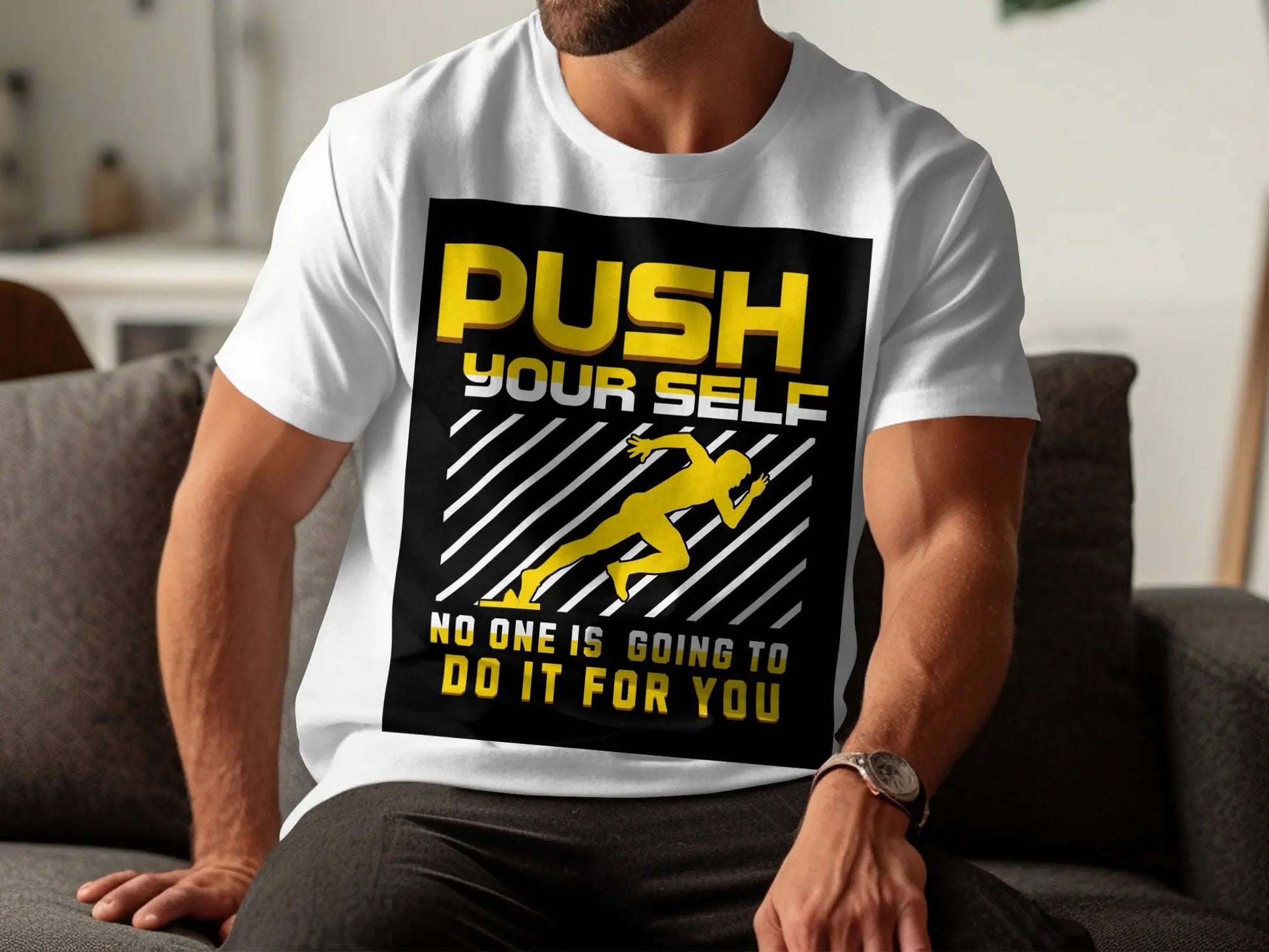 "Push Yourself" Motivational Graphic T-Shirt Boofy