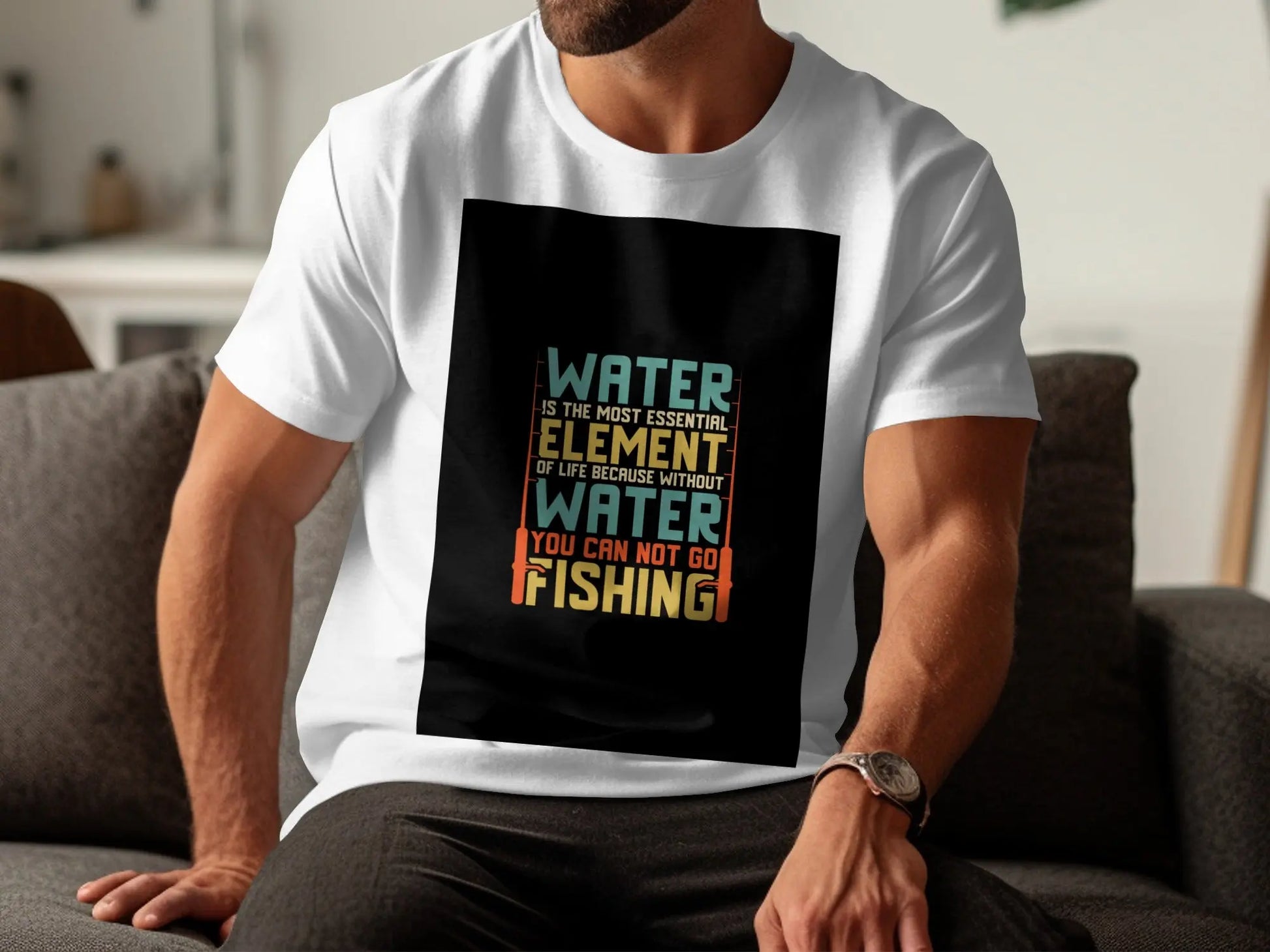 Water Element "Fishing Is Best" Quote T-Shirt Boofy