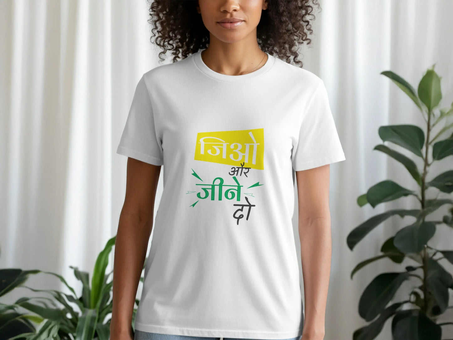 Live And Let Live Quote In Hindi Typography Based T-Shirts Boofy