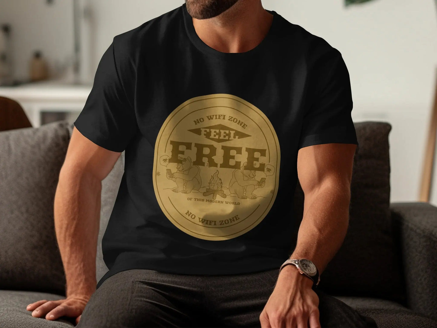 No Wifi Zone Feel Free Graphic Design T-Shirts My Store