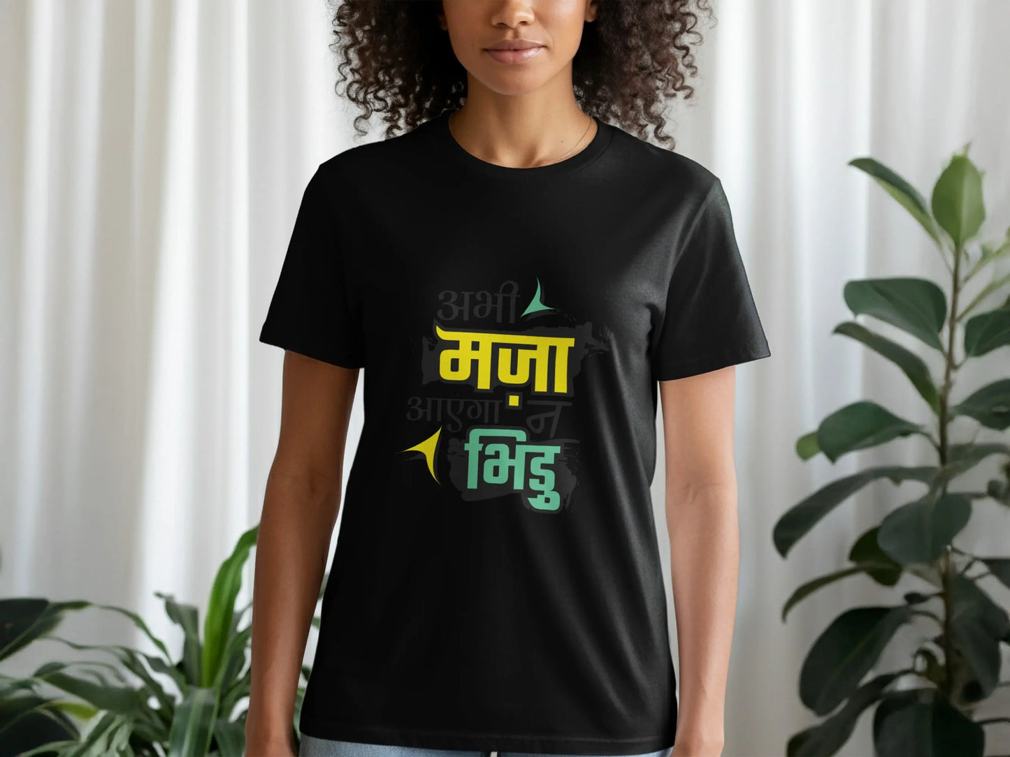 Abhi Maza Ayega Na Bhidu Graphic Design T-Shirts Boofy