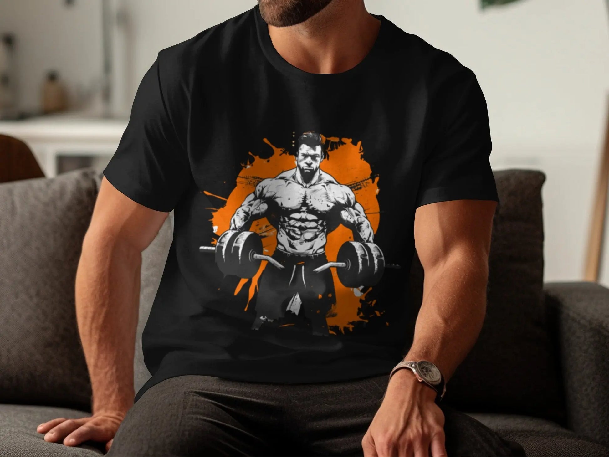 Bodybuilder Fitness Illustration Art Gym T-Shirt Boofy