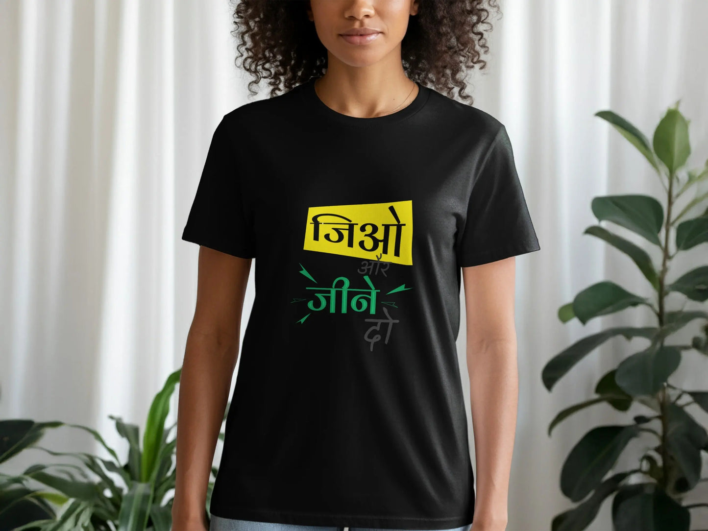 Live And Let Live Quote In Hindi Typography Based T-Shirts Boofy