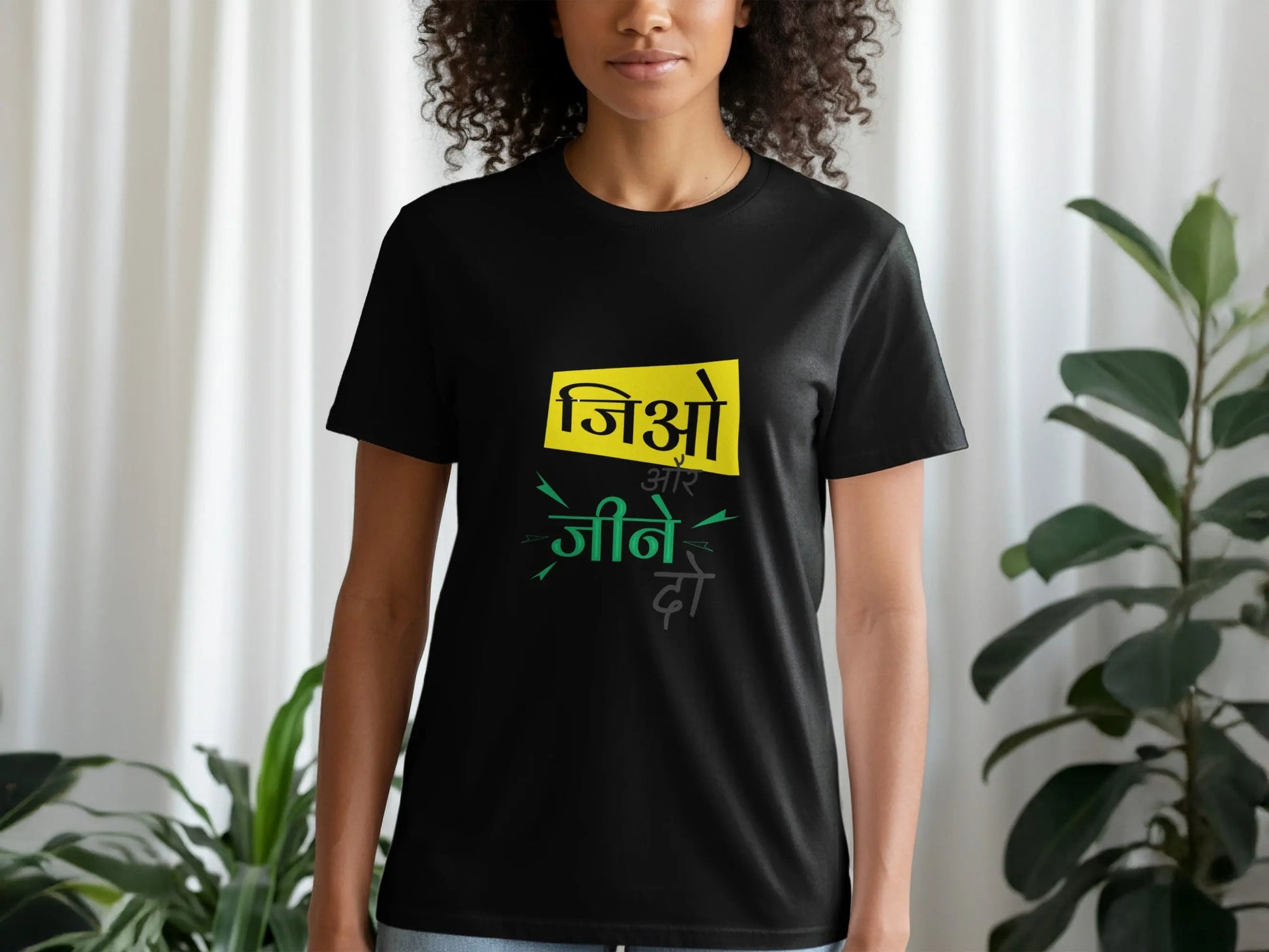 Live And Let Live Quote In Hindi Typography Based T-Shirts Boofy