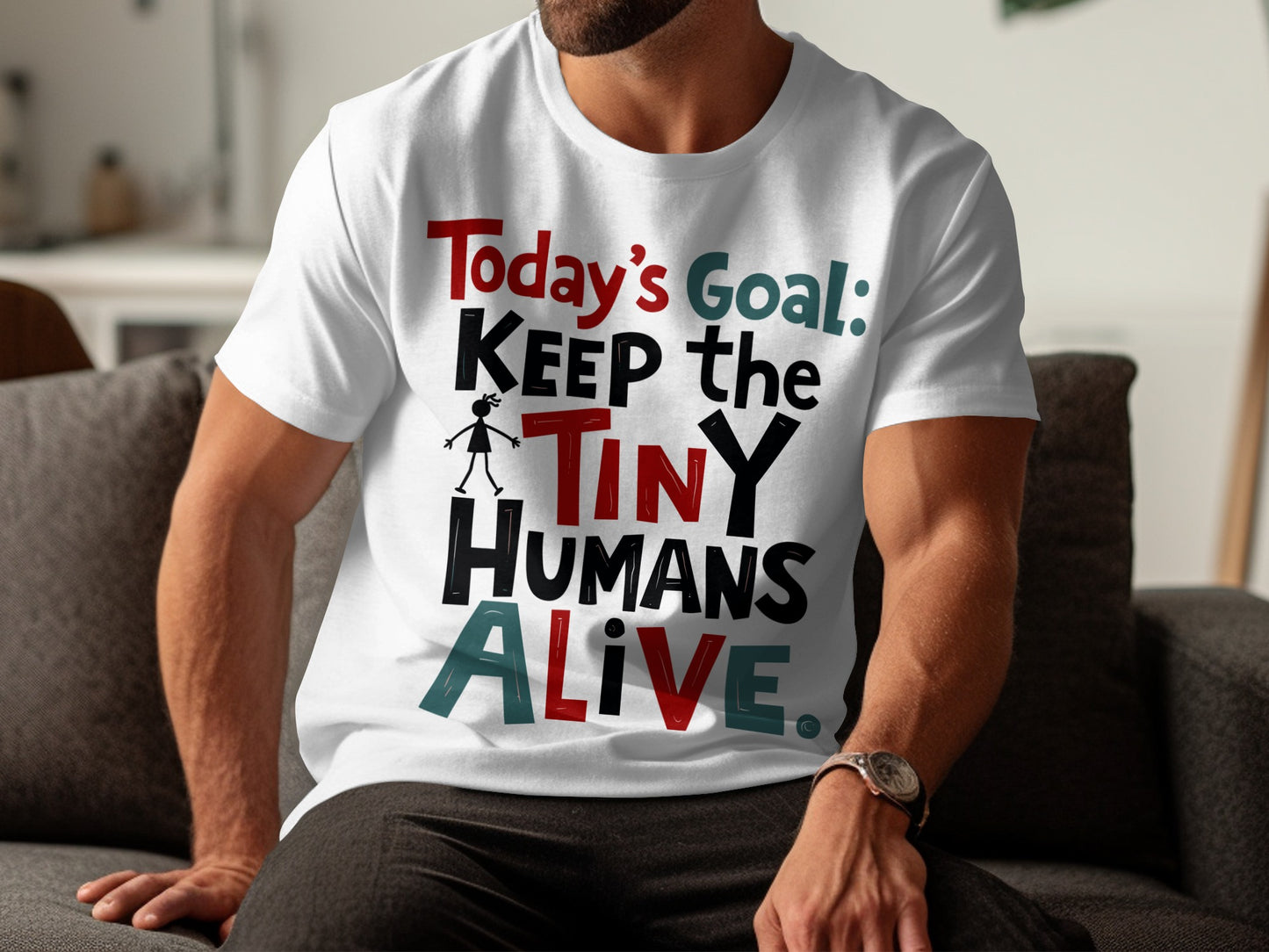 “Today’s Goal Keep the Tiny Humans Alive” Tee — Work & Life Humour