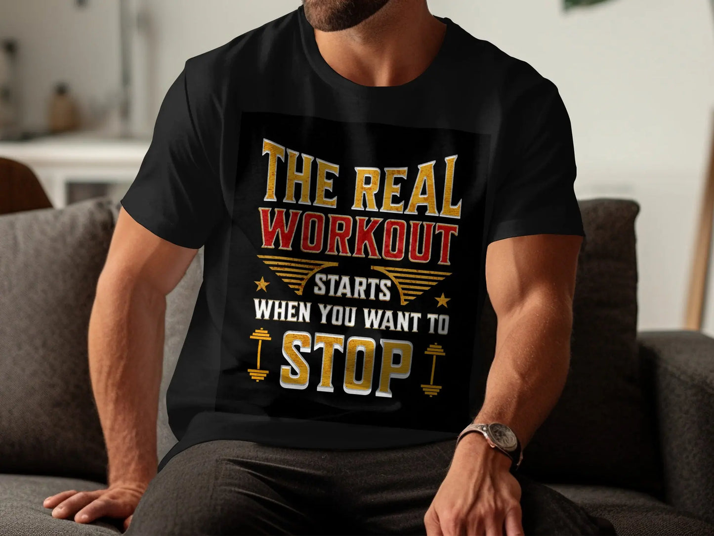 "The Real Workout Starts" Gym T-Shirt Boofy